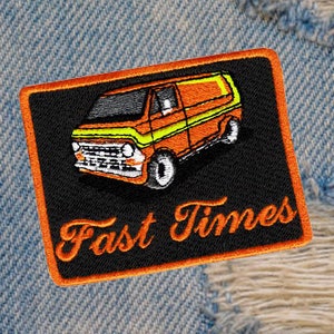 Awesome Vintage Style 70's Patch "Fast Times" "Keep on Truckin" Custom Van Shaggin Wagon Patch Patches 8.5cm Iron On or Hook Back