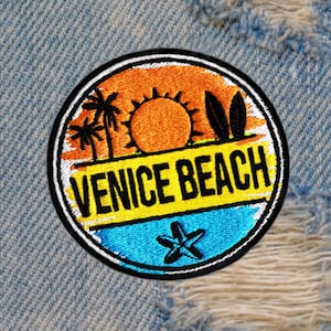 Vintage 80's Style Venice Beach Surfing Surfer Shirt Patch Badge for Cap Hat 8cm *Beautiful New Design*