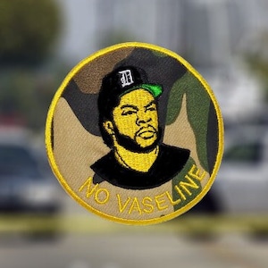 Vintage Style Compton Detroit DJ Patch Badge 9cm / 3.5 inch Hip Hop Camo RAP Turntable Cap Hat Iron On or Hook Back