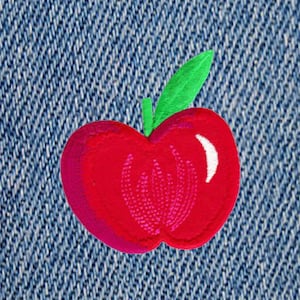 Large & Cute Apple 8cm Patch Iron On Applique