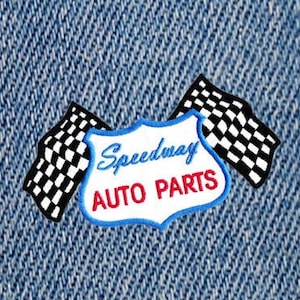 Vintage Style Speedway Garage Race Racer Driver Mechanic Racing Patch 12cm / 4.7 inch Applique Iron On or Hook Back