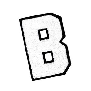Parche grande de chenilla blanca con letra "B" de 14 cm Bob Brian Betty Ben Barbara Boston Buffalo Brad Aplique de 14 cm / 5,6 pulgadas