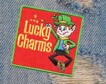 Vintage Cereal Lucky Patch Patches Badge Retro TV 70's 80's Good Luck 8.5cm / 3.4 inch Iron On or Hook Back