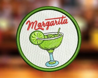 Tropical Margarita Rum Alcohol Mexican Restaurant Trucker Party Cocktail Shirt Patch for Hat Cap Jacket 7.5cm / 3 inch Iron On or Hook Back