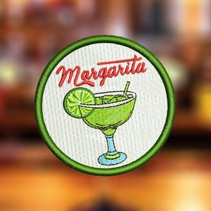 Tropical Margarita Rum Alcohol Mexican Restaurant Trucker Party Cocktail Shirt Patch for Hat Cap Jacket 7.5cm / 3 inch Iron On or Hook Back