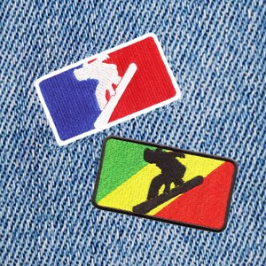 Major League Snowboarding Snowboard Snowboarder Patch Great For Team or League Shirt or Hat Rasta 9.5cm Applique Iron On or Hook Back