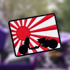 XXL Slammed Scooter Patch Badge Rising Sun 12.5cm / 4.9 inches