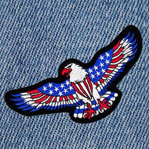 Extra Large American Eagle 18cm - 7.1 inch USA Biker Iron On Motorcycle Patriot Patch Applique