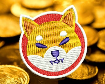 Cute Meme Shiba Inu Coin 7cm / 2.8 inch Dog Puppy Shirt or Jacket Patch Applique