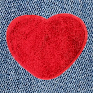 XL Extra Large Cute Chenille Heart Patch 18cm / 7.1 inch Applique