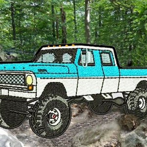 Cool Keep on Truckin Tactical Military 4x4 4WD Blue 80&#39;s Pickup Truck Shirt Trucker Hat Car Patch 12.7cm / 5 inch Iron On or Hook Back