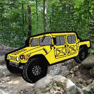 クール XL 特大 タクティカル ミリタリー 4x4 トラック イエロー デザート カモ OD グリーン シャツ パッチ 12 cm / 4.7 インチ