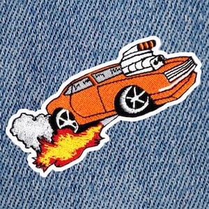 Super Vintage Style 70er Jahre Patch Custom Hot Rod Truck Van Shaggin Wagon Patch Patches 11 cm zum Aufbügeln