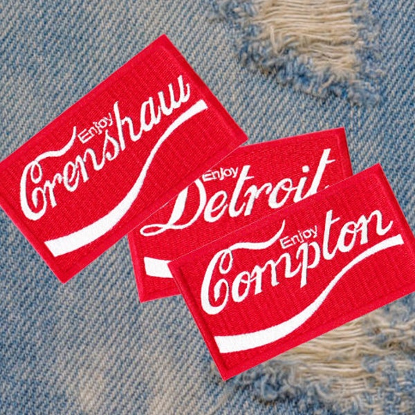 Detroit Compton Crenshaw Cities City Patch Hip Hop Rap Motor City 8cm / 3.2 Inches Iron On or Hook Back