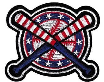 Cool American Americana Baseball Sports Hat ou Shirt Patch 10cm / 4 pouces Iron On ou Hook Back