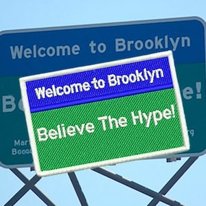 Cool Brooklyn Street Sign Gangster Rap California Cali Patch Hip Hop Rap 10cm Applique