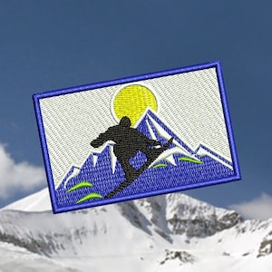 Snowboarding Snowboard Snowboarder Patch Great For Team or League Shirt or Hat Rasta 8cm Applique