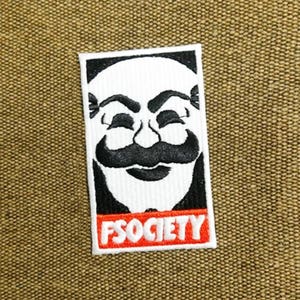 Awesome Large Mr. Robot fsociety Patch 8cm / 3.2 inch Badge for Shirt Hat Cap Jacket Great for Halloween Costume