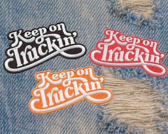 XL Extra Large Awesome Vintage Style 70's Trucker Patch "Keep on Truckin" 13cm x 7cm / 5.2 inches