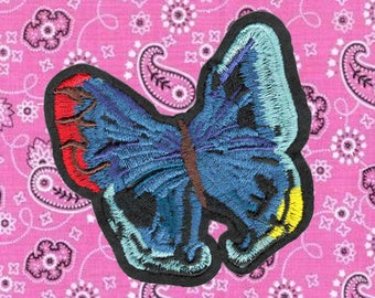 Beautiful 7.5cm Blue Butterfly Patch