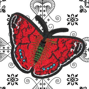 Beautiful 8cm Red Butterfly Patch