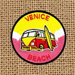 Vintage 60's 70's 80's Style Venice Beach Surf Surfer Surfing Shirt Patch Badge for Cap Hat Beach 9cm Applique