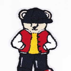 Extra Large 16cm Chenille Hip Hop Teddy Bear Patch
