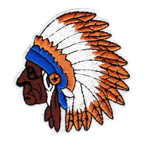 Indian Head Patch 7.5cm / 3 inch Iron On or Hook Back