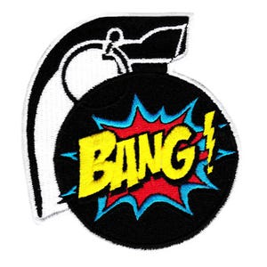 Cool Bang Pop Art Grenade Patch Badge 9cm