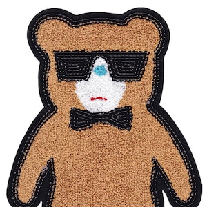 XXL Extra Large 26cm Chenille & Sequins Teddy Bear Patch
