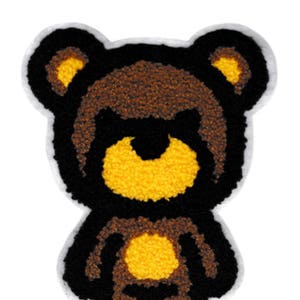 Extra Large 17cm Chenille Teddy Bear Applique Patch (many colors available)