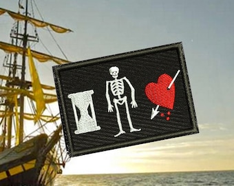 John Phillips Tactical Pirate Flag Embroidered Morale Patch Badge Diving 7cm / 2.8 inch