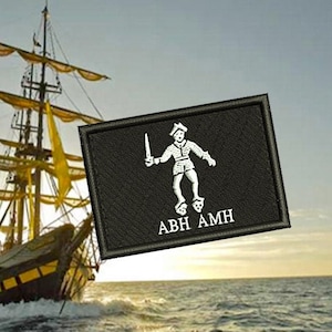 Bartholomew Roberts Tactical Pirate Flag Embroidered Morale Patch Badge Diving 7cm - 2.8 inch Iron On or Hook Back