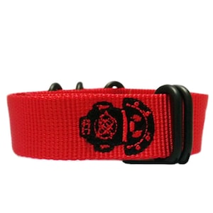 Pulseira de relógio militar de nylon de 22 mm bordada personalizada para capacete de mergulho autônomo (apenas pulseira)