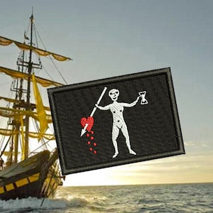 John Quelch Tactical Pirate Flag Embroidered Morale Patch Badge Diving 7cm / 2.8 inch