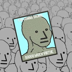 NPC Virtue Signal No Snowflakes SJW Social Justice Conspiracy Meme Shirt Patch Badge for Cap Hat 9cm / 3.5 inch
