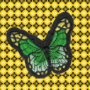 Beautiful 7cm Green Butterfly Patch