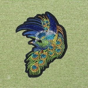 Large 13cm Beautiful Peacock Patch with Sequins Applique