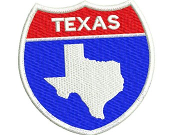 Texas Highway Old West Cowboy Rancher Shirt or Trucker Hat Patch 7cm / 2.8 inch Iron On or Hook Back