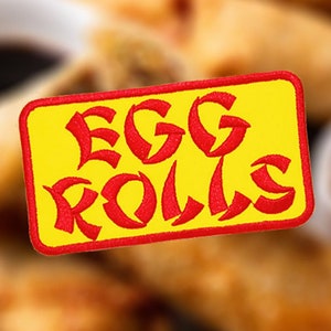 Large Cute American Take Out Food Egg Rolls Morale Patch 10cm / 4 inch Applique Iron On or Hook Back