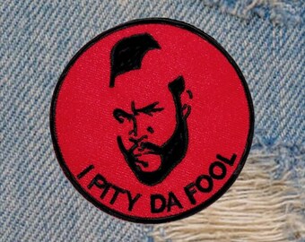 Vintage Style Mr T Iron On Patch 8cm / 3.2 inch TV Iron On or Hook Back