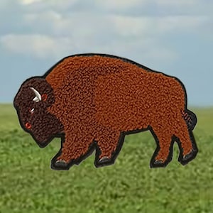 Cool Chenille Bison Desert Camo Tático Militar Buffalo Moral Patch Badge 11cm / 4,3 polegadas