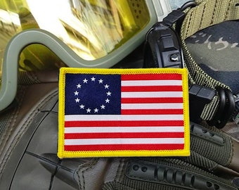 Patriota táctico de los Estados Unidos EE. UU. American Betsy Ross bandera militar bordado ejército moral parche insignia 3 pulgadas x 2 pulgadas