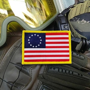United States Tactical Patriot USA American Betsy Ross Military Flag Embroidered Army Morale Patch Badge 3 inch x 2 inch