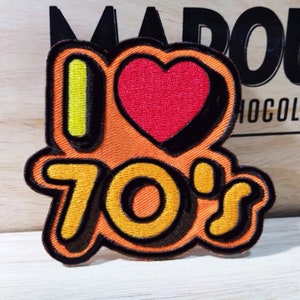 Large Vintage Style I Love 70s Disco Hippie Keep on Truckin Patch for Trucker Hat or Shirt 8cm / 3.2 inch Iron On or Hook Back
