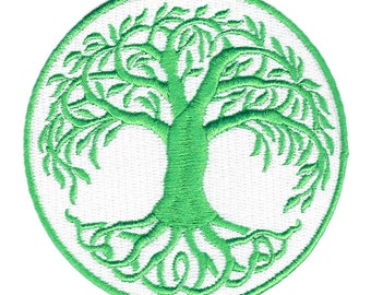 Écusson Arbre de Vie 100% Brodé et Fer sur Applique 9cm / 3,5 pouces