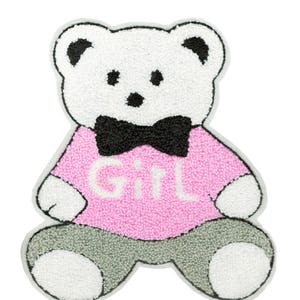 Extra Large Chenille Girl Teddy Bear Patch