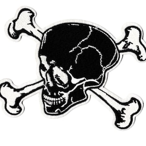 XL Extra Large 14cm Skull and Crossbones Patch Applique
