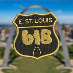 E St. Louis 618 Missouri Hip Hop Rap Shirt or Trucker Hat Patch 7cm / 2.8 inch Applique Iron On or Hook Back