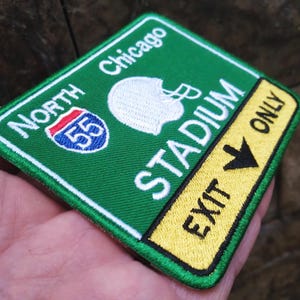 Chicago Geschenk illinois Street Landstraße StraßenschildMorale Patch für Trucker Hut oder Shirt Hip Hop Rap 8 cm / 3,2 Zoll Aufbügler oder Haken